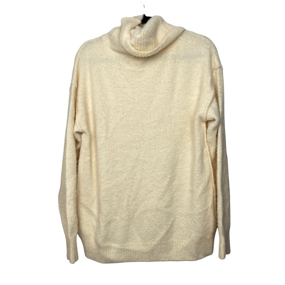 Caslon Ivory Cream Chenille Turtleneck Oversized Pullover Sweater Size Medium - Picture 4 of 9